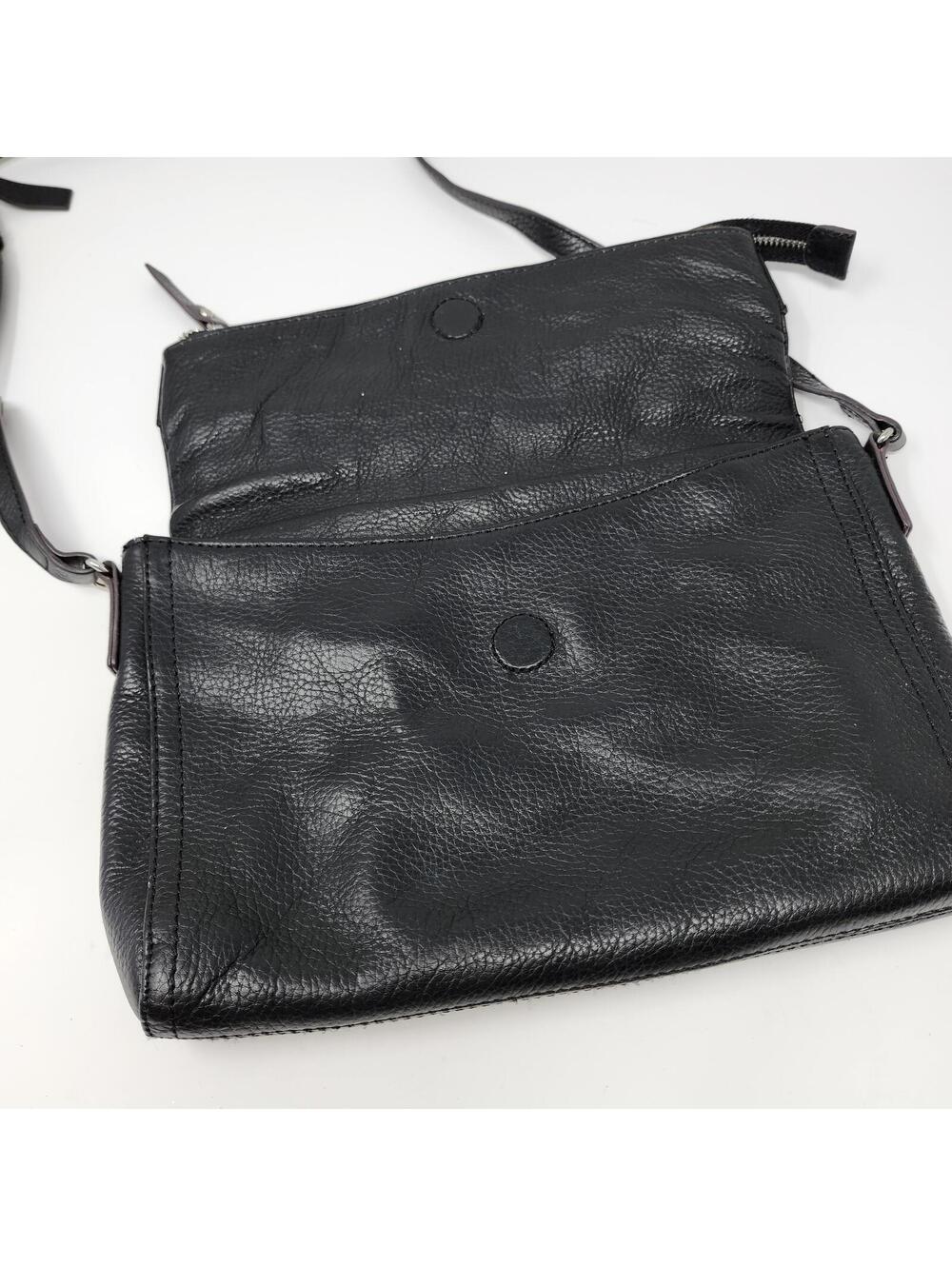 Kate Spade Black Leather Foldover Crossbody Clutch Bag - Picture 2 of 8